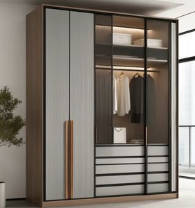 Modern Design Wardrobe Wood Clothes Wardrobe Furniture Uv Bedroom Closet Wardrobes From China - Product Image 6
