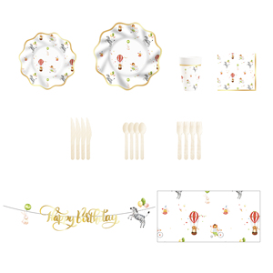 Kit de vaisselle en papier sur le thème du cirque DAMAI, personnalisé et très vendu, pour les fêtes d'anniversaire, les décorations de fêtes, les ensembles de vaisselle de fête - Product Image 4