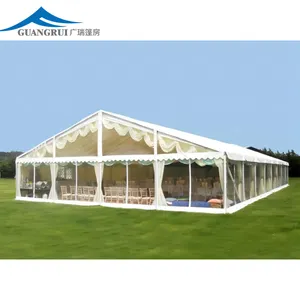 Tente de noce à toit transparent de luxe pour 1000 personnes Tente extérieure transparente pour chapiteaux d'exposition et d'événement
