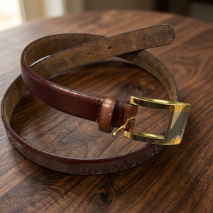 Brown Color <b>Men's</b> Vintage Formal Pin Buckle <b>Belt</b> High Quality Steel Luxury Eco-Friendly Waterproof BS INTERNATIONAL Hot Leather - Product Image 1