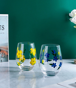 Factory <strong>Wholesale</strong> Hand Painted Flower Wine Glass Ultra Thin Crystal Glass Goblet <strong>Champagne</strong> <strong>Flute</strong> Restaurant Hotel Use - Product Image 6