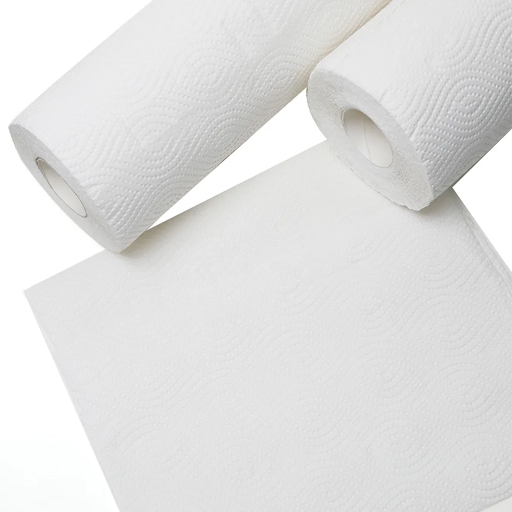 24Cm Handdoek 25 Gsm Pappar 2laags Badkamerweefsel Reliëf Dikste Keukenrol Handdoeken Papier Toiletzakdoekjes