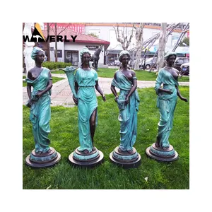 Açık bahçe antika kadın antik yunan mitoloji kadın heykeli yaşam boyutu bronz dört sezon heykeli satılık