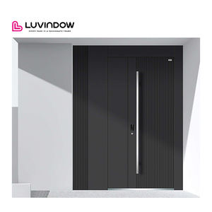Nouvelle arrivée Personnaliser portail forgé extérieur entrée sécurité portes pivotantes pour la sécurité de la maison avant principale dalle en aluminium portes d'entrée - Product Image 4
