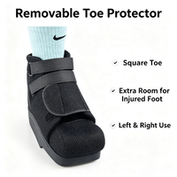 Chaussure post-opératoire montante pour décompression de l'avant-pied, avec protection d'orteil amovible, tige respirante en maille 3D, fermeture auto-agrippante unisexe à la cheville