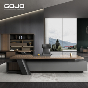 ชุดโต๊ะไม้หรูหราสำหรับสำนักงานผู้บริหารทันสมัยเรียบง่ายพร้อมที่เก็บของสำหรับห้องผู้จัดการและพื้นที่ทำงาน - Product Image 2