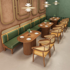 Set da Ristorante Moderno <span class=keywords><strong>in</strong></span> Legno di Quercia Massello, Tavoli e Sedie con Colore Personalizzabile per Uso Commerciale <span class=keywords><strong>in</strong></span> Caffè e Ristoranti - Product Image 3