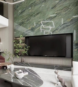 TMZ OEM/ODM Brasil verde seda mármol losa tamaño personalizado para encimeras de cocina fábrica directa Marmore canicas pulido gran losa - Product Image 5