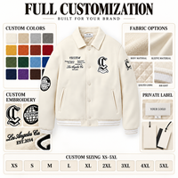 Blouson Bomber Personnalisé à Col – Fabricant OEM/ODM – Broderie de Lettres en Chenille et Bordure Côtelée pour Marques de Streetwear