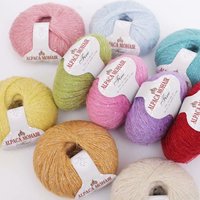 Fil à tricoter en mohair pailleté 50g, laine moyenne fine pour pulls
