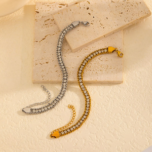 Light Luxury Diamond Zircon <b>Titanium</b> Steel Bracelet For Women Fashionable Elegant Gift Jewelry - Product Image 1