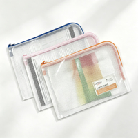 Carpeta de Archivos Impermeable al por Mayor, Bolsas de Malla Transparente con Cierre, Carpeta de Papel PVC Multicolor A4 para Artículos de Papelería