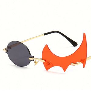 Lunettes de soleil unisexes vintage tendance 2021, verres transparents effet océan, forme flamme irrégulière, sans monture, protection UV400 - Product Image 1