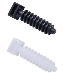 Soporte de brida de Cable, montaje con tornillo, color blanco y negro