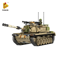 Panlos tanque militar bloques de construcción ruso T90 ensamblar modelo Ejército alemán tanques ladrillos juguetes para niños