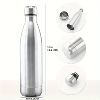 Bouteille d'eau isotherme personnalisée en acier inoxydable de 750 ml avec compartiment secret, anti-fuite et sécurisée
