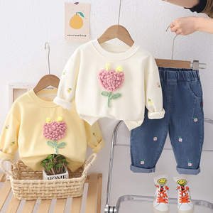 BOTTCOOLA all'ingrosso abbigliamento confortevole per bambini autunno e inverno Chic tessuto occidentale motivo floreale <span class=keywords><strong>vestiti</strong></span> per bambini per ragazze - Product Image 3