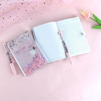 Carnet de notes A5 avec couverture en PVC à paillettes liquides flottantes, reliure cousue, fournitures scolaires pour enfants, idée cadeau
