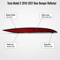 Réflecteur de pare-chocs arrière droit pour Tesla Model X 2016-2022, lumière de réflecteur de pare-chocs arrière rouge ABS, remplacement 1034343-00-C