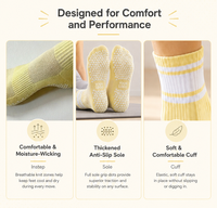 Chaussettes de yoga et de Pilates respirantes de haute qualité, personnalisables, en coton, pour femmes, mi-mollet, avec grip professionnel