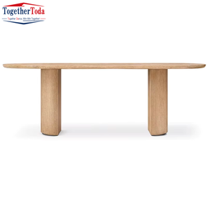 Mesa de Comedor Rectangular de Madera Ovalada, Estilo Moderno, Minimalista, Natural y Elegante, Ideal para Comedores Domésticos - Product Image 3