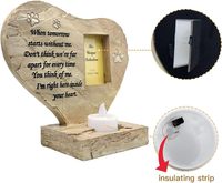 Monument funéraire en forme de cœur avec cadre photo et porte-bougie pour animaux de compagnie