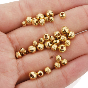 Perles rondes en acier inoxydable 4 mm plaquées or motif meander pour la fabrication de bijoux DIY - Product Image 2