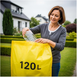 Sacchetti della spazzatura 120 L sacchetti della spazzatura in plastica gialla in <span class=keywords><strong>metallo</strong></span> resistente - Product Image 6