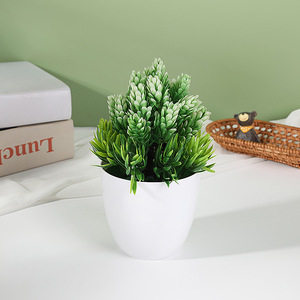 Planta Bonsái Artificial Qi Xing, Miniatura de Plástico Verde para Decoración Navideña, Color Brillante, Tacto Natural, Uso Interior y Exterior - Product Image 2