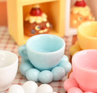 Miniature de tasse en résine Cloud Plate pour maison de poupée DIY, vaisselle de cuisine, accessoires décoratifs peints à la main avec colle crème