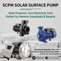 Pompe à eau solaire SCPM MPPT DC 48V 750W à haut débit 27m³/h, pompe centrifuge de surface pour système d'irrigation agricole