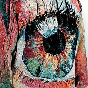 Personalizzato <span class=keywords><strong>Eye</strong></span> Painting Jacquard tessuto arazzo fusione felpe misto cotone arazzo <span class=keywords><strong>abbigliamento</strong></span> e felpe con cappuccio - Product Image 3