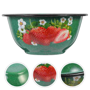 Bol en émail rétro classique pour soupe, nouilles, salade, usage quotidien, ustensile de cuisine, bassin métallique réutilisable pour la salle à manger, le bar, le camping - Product Image 1