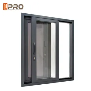 APRO Custom bronce blanco y negro ventanas de doble acristalamiento ventanas correderas de vidrio con marco de aluminio