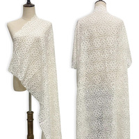 Nouveau dames fête anniversaire robe tissus Guipure blanc vêtement Textile mariée chimique dentelle tissu Poly chimique dentelle tissu