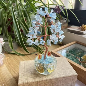 Cristal naturel pierre précieuse argent arbre Feng Shui énergie élément décoratif bol en verre améliorant la richesse chance pour la décoration intérieure - Product Image 3