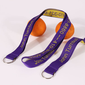Hals Lanyard Badge Haspel Houder Pu Lederen Kaarthouder Geweven Jacquard Sleutelhanger Lanyard - Product Image 4