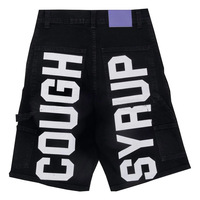 Nouvel Arrivage THAT'S A AWFUL LOT OF COUGH SYRUP Short en jean streetwear pour homme avec impression de lettrage, style Hip Hop