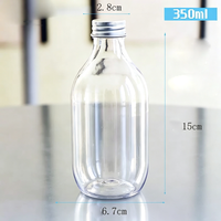 Bouteille en plastique PET de 350 ml pour jus de fruits et légumes fraîchement pressé, modèle goutte d'eau, jetable, pour jeûne intermittent