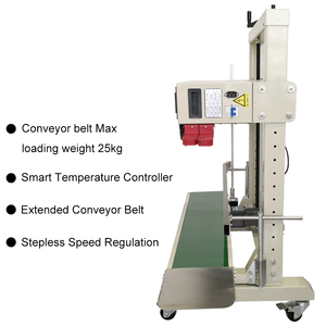 Machine de scellage automatique pour emballage de film plastique, scelleuse de sacs polyvalente avec fonction de codage de date pour produits chimiques, à bande continue - Product Image 4