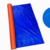 Bâche en polyéthylène Million Poly, bleue et orange, imperméable, robuste, en rouleau, usage polyvalent, pour couverture extérieure et toiture, bâche en PE enduite