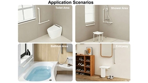 Barra de Apoyo <span class=keywords><strong>para</strong></span> <span class=keywords><strong>Baño</strong></span>, Cómoda y Resistente, Ayuda a Prevenir Caídas, Soporte Robusto con Capacidad de Peso de 150 kg - Product Image 6