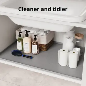 Hot Sale Waterproof Silicone Drip Tray Liner Silicone <b>Kitchen</b> Cabinet Water Leak Protection Under the <b>Sink</b> Silicone <b>Mat</b> - Product Image 3