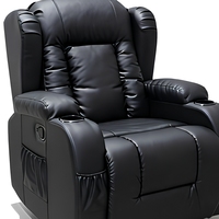 Fauteuil inclinable électrique moderne en similicuir PU avec massage et télécommande, structure métallique, pour personnes âgées, utilisation dans le salon