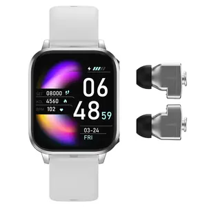 1.83 inch TFT screen T22 smart watches 2 in 1 with wireless earphones heart rate blood pressure monitor watch