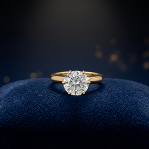IGI Certified 2CT D VVS2 Lab Diamond Solitaire Ring en oro amarillo de 14KT Compromiso elegante Joyería fina - Product Image 6