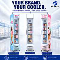 Congélateur commercial de 120 L à porte vitrée simple, refroidi par air, pour supermarché