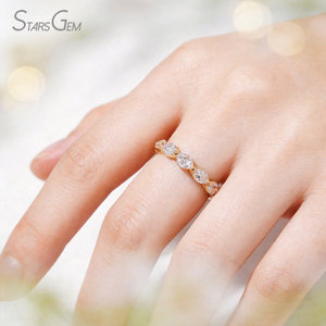 แหวนทองคำแท้ 18K StarsGem ประดับเพชรเม็ดเดี่ยวทรงมาร์คีส์ 1.23 กะรัต (2.5*4 มม.) สี D เพชรเลี้ยงในห้องปฏิบัติการ ชุบโรเดียม สไตล์วินเทจ สำหรับทั้งชายและหญิง - Product Image 2