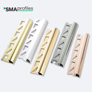 Decor Strip SMAProfiles Customized Round Shaped Wall Strip Tile Trim Gold Aluminium For Floor Or Wall Edges Decorative