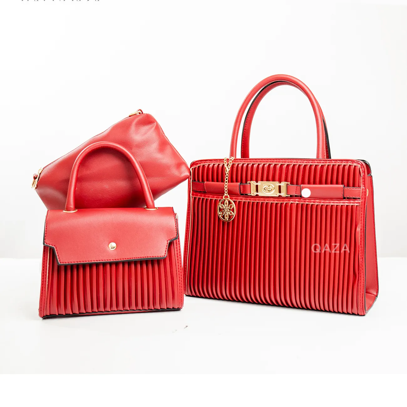 LIYA Large Capacity Fashionable handbag sets 3 pieces lady hand bags para mujeres de bolsas red bags women handbags